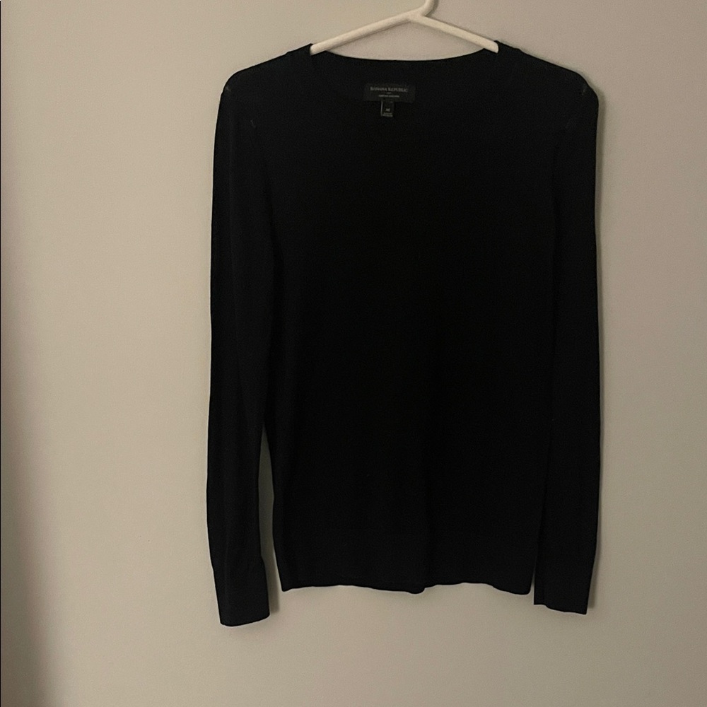 Banana Republic Factory Black Crew Neck Sweater 4 EUC Size SM